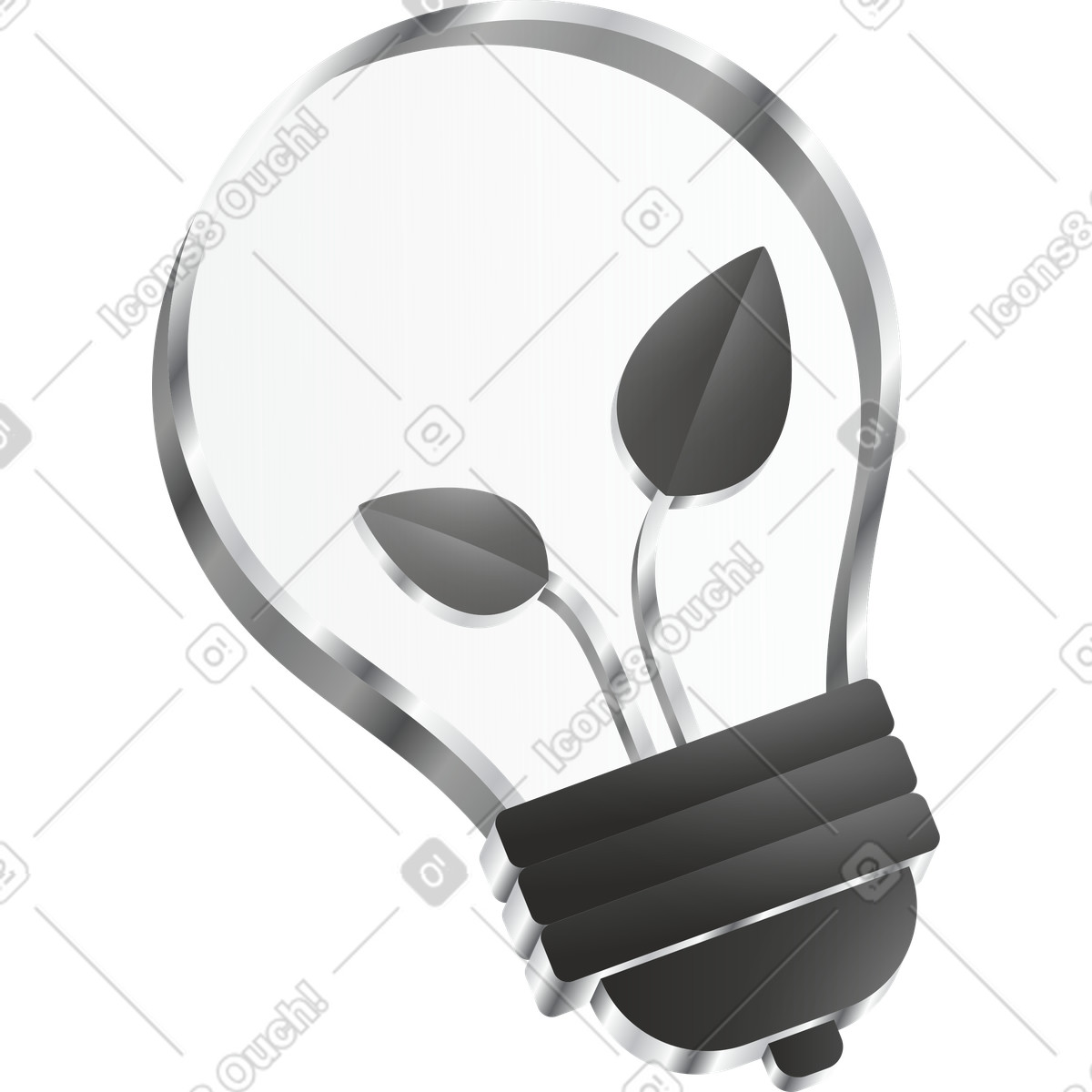 Token 스타일의 Light bulb with leaves symbolizing eco friendly renewable energy innovation 일러스트레이션 PNG, SVG 다운로드