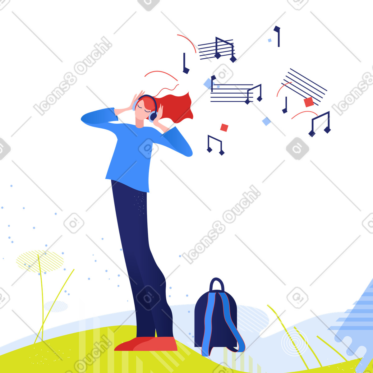 Ilustração de Música em no estilo Clip para baixar em PNG, SVG
