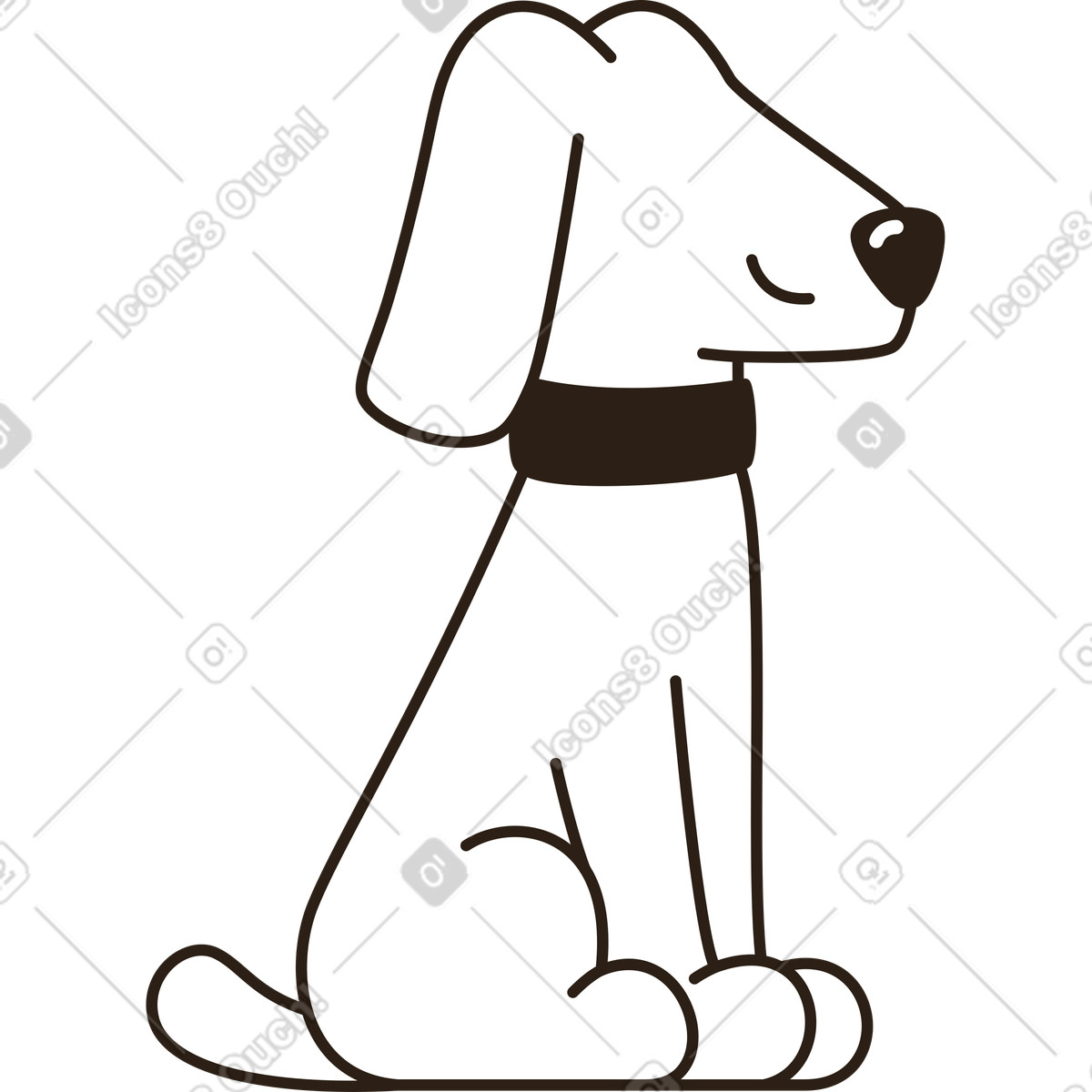 Ilustración Perro en estilo Plain a descargar en PNG y SVG