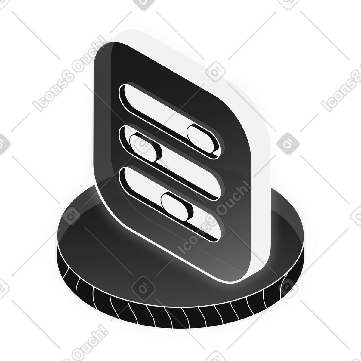 Control Panel, System Settings, Interface Controls illustration in Inverse style download in PNG, SVG