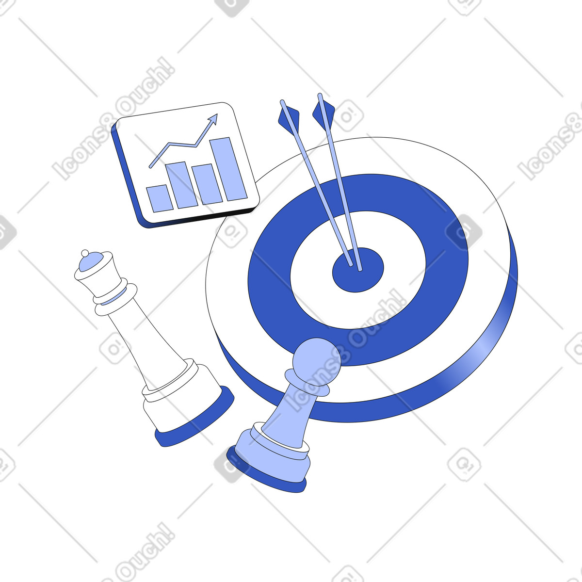 Strategy to achieve goal illustration achievement clipart showcasing accomplishments and graphics