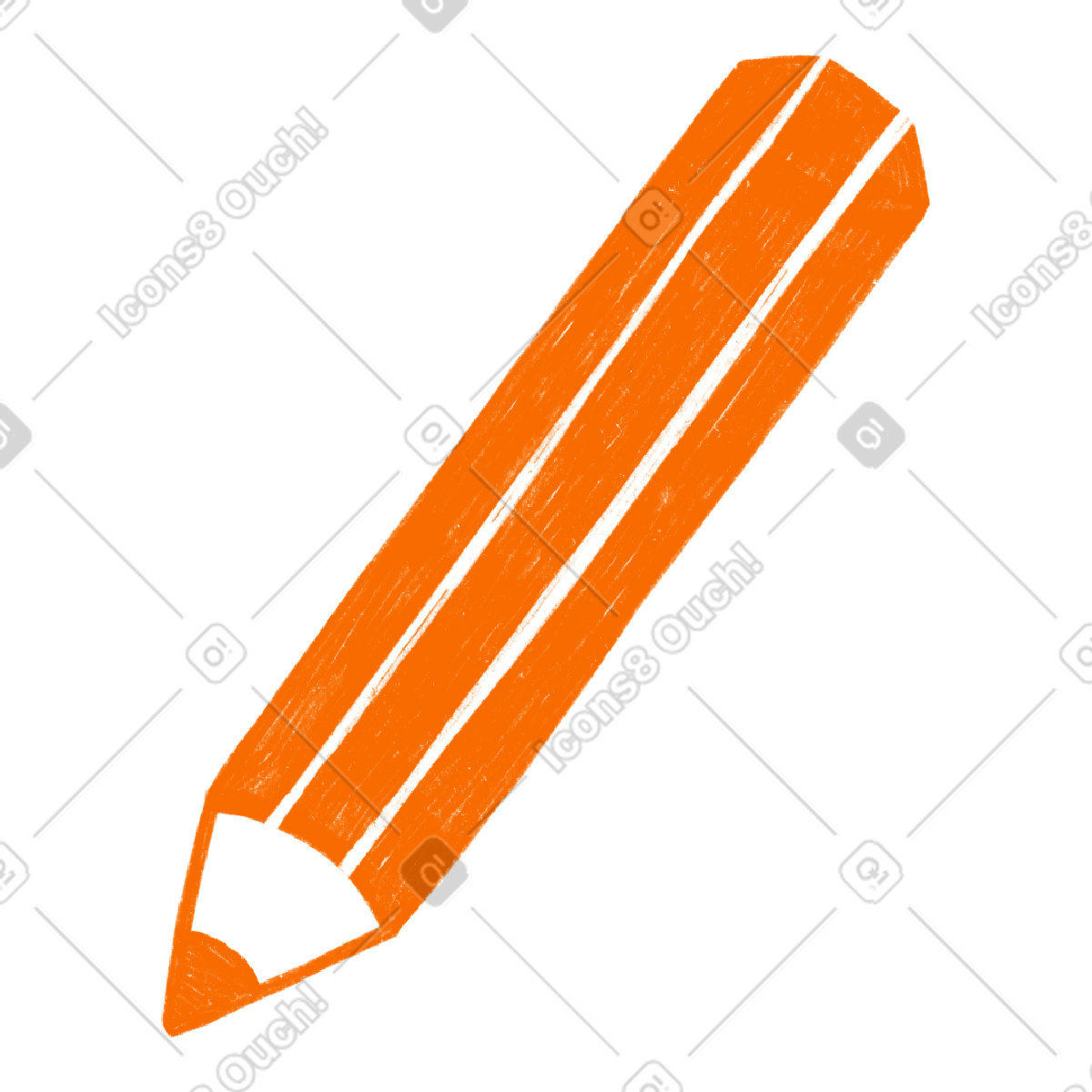 Ilustración Orange pencil en estilo Biro a descargar en PNG y SVG