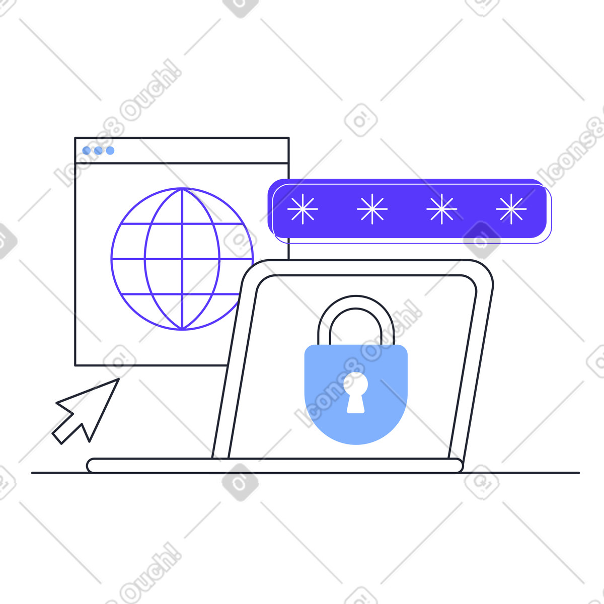 Web-sicherheit-Illustration im Pablita-Stil als Download in PNG, SVG