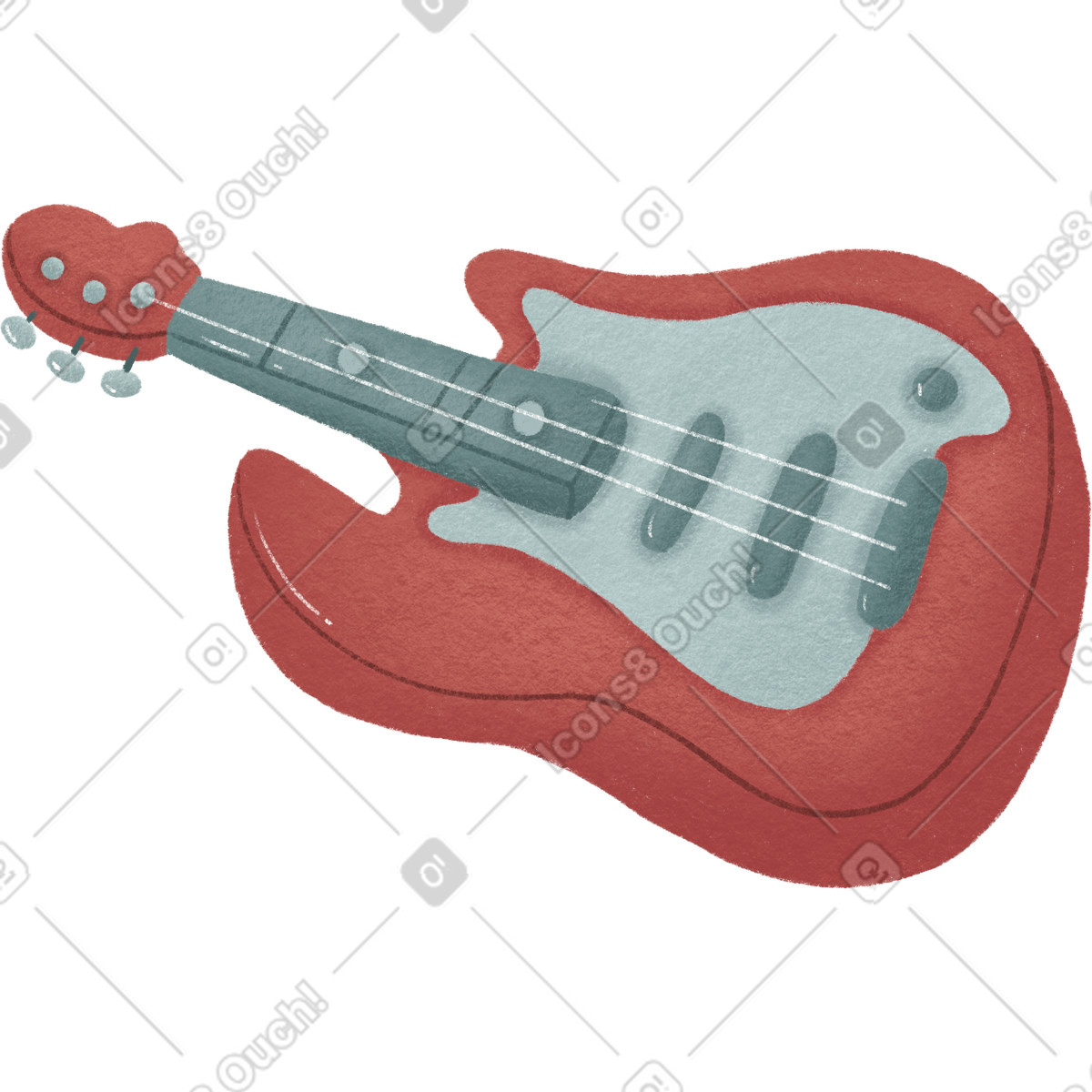 下载 Woolly 风格的 吉他 插画，支持 PNG、SVG 格式