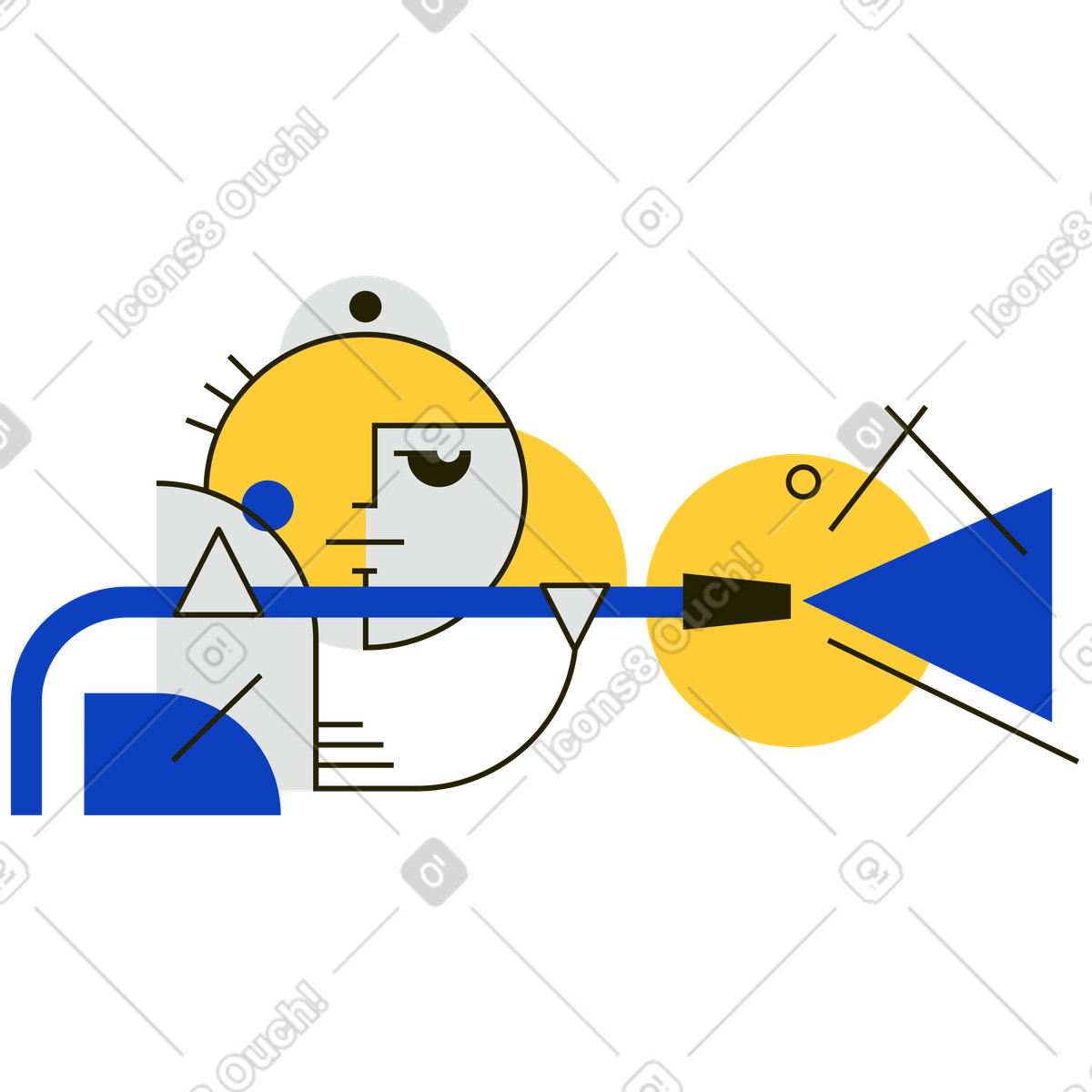 Illustration Soutien dans le style Geom à télécharger aux formats PNG, SVG