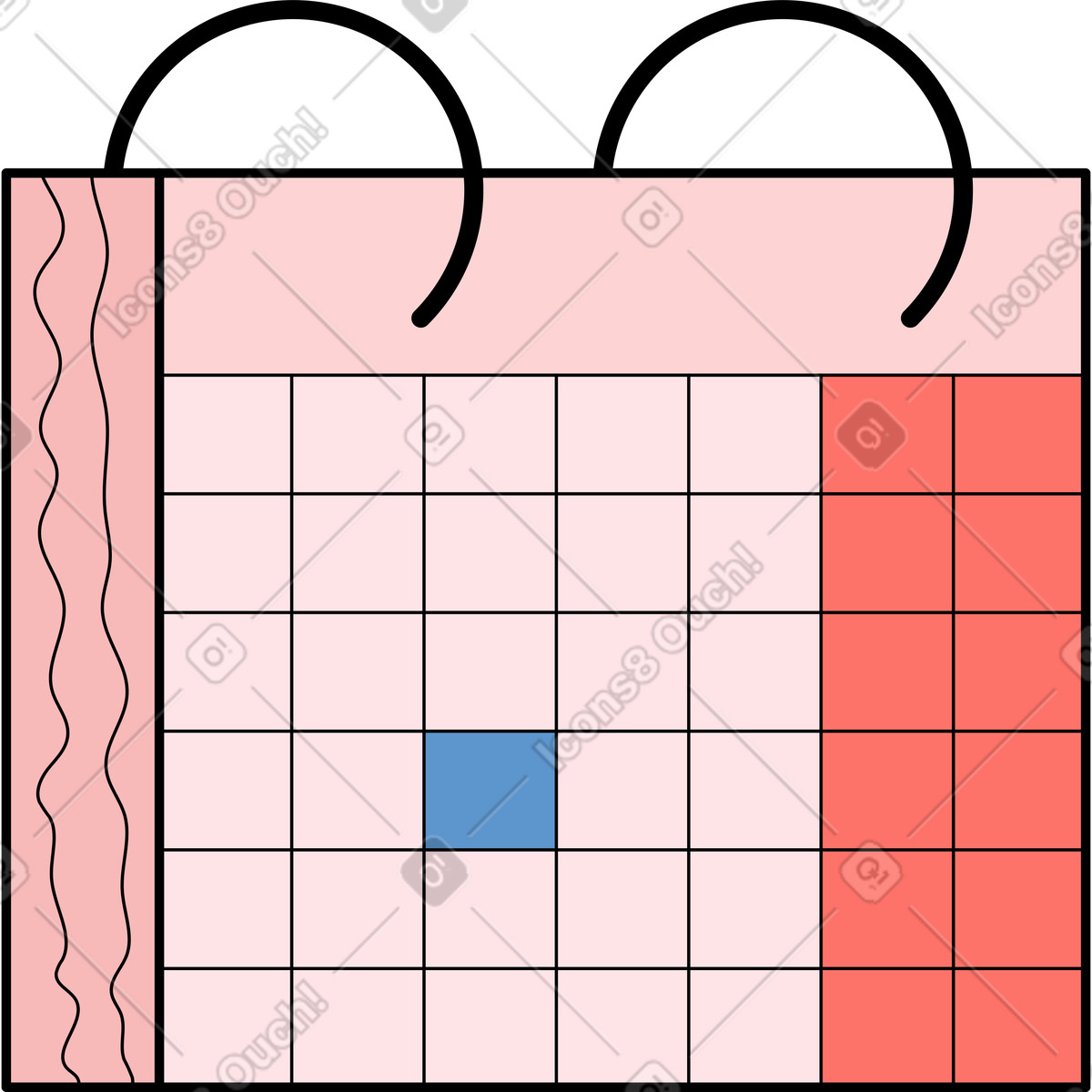 Ilustração de Calendário em no estilo Surr para baixar em PNG, SVG