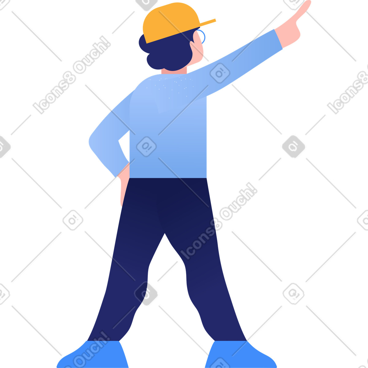 下载 Clip 风格的 男孩显示 插画，支持 PNG、SVG 格式