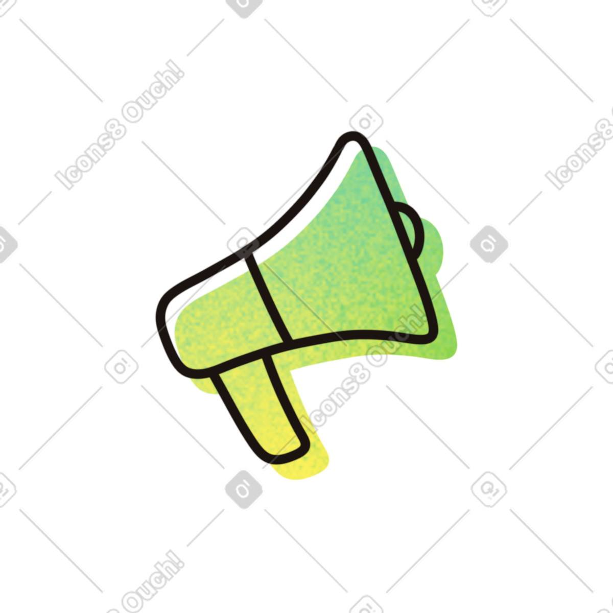 Icona megafono illustrazione in stile Flow scarica in PNG, SVG