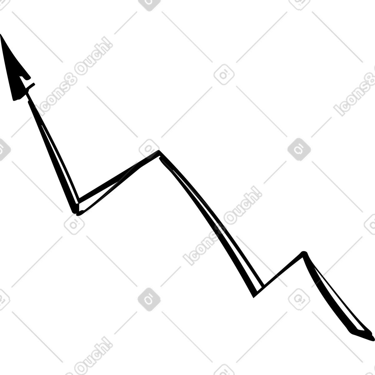 下载 Line 风格的 向上折断的箭头 插画，支持 PNG、SVG 格式