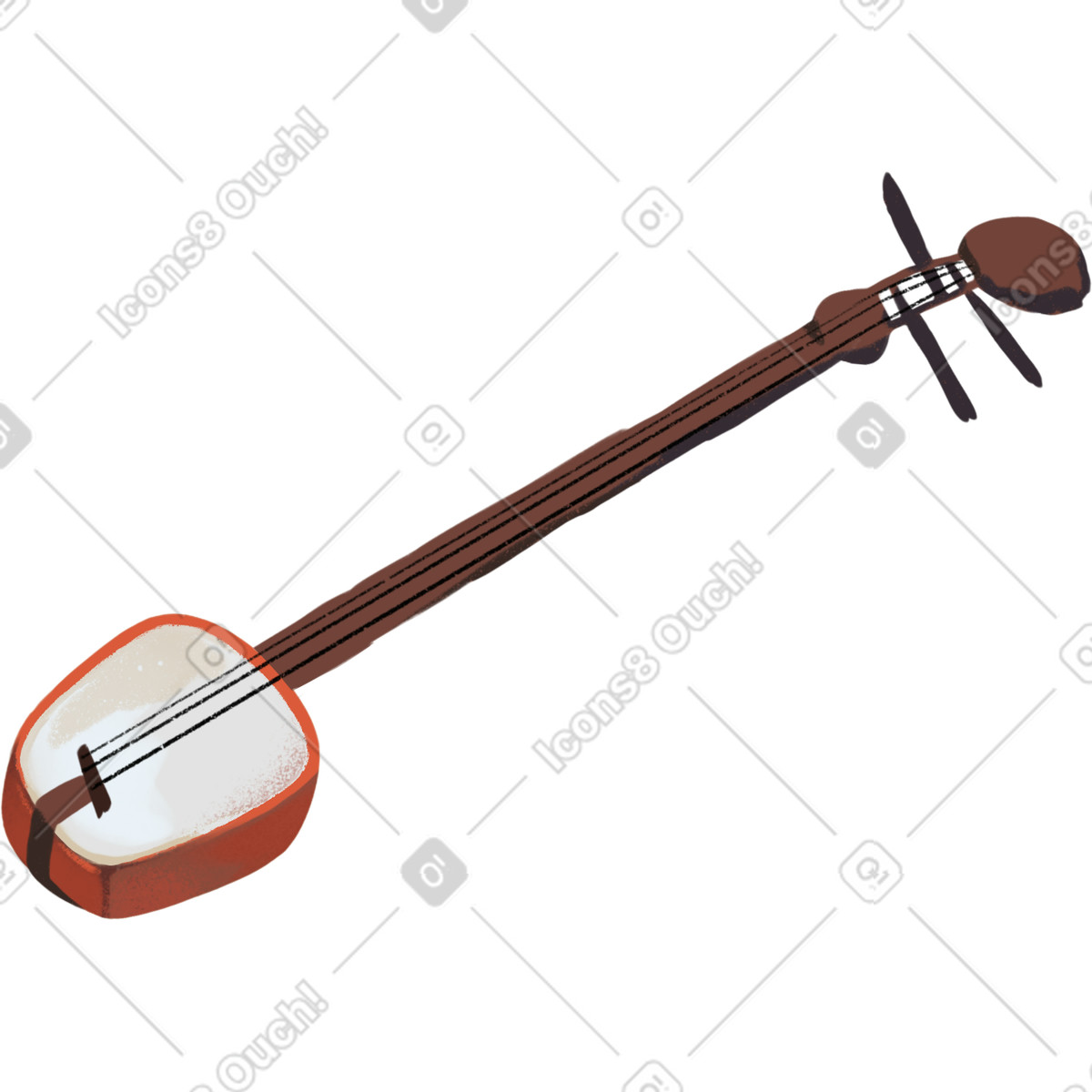 Ikigai スタイルの Shamisen のイラストをPNG、SVG形式でダウンロード