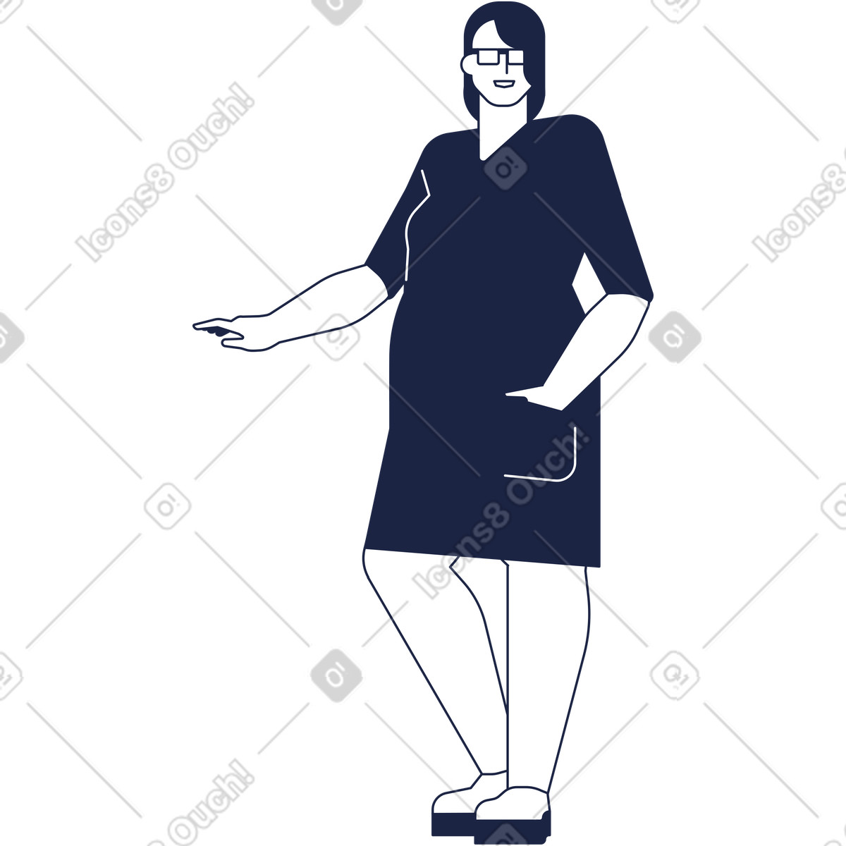 Donna dello shopping illustrazione in stile Urban Line scarica in PNG, SVG