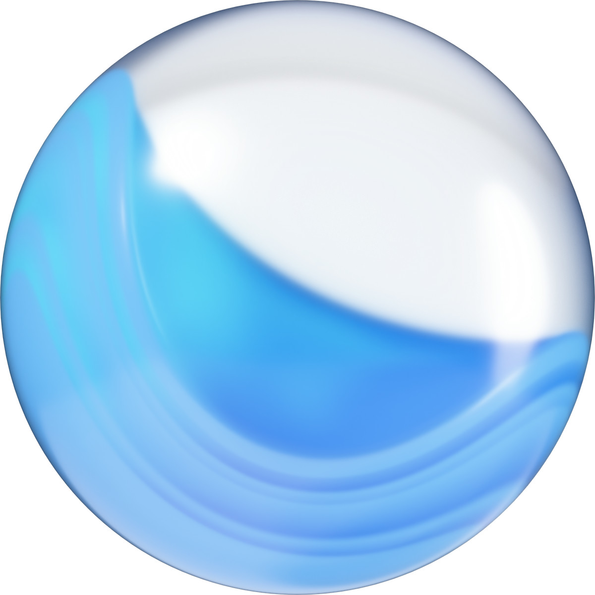 3D Glassy スタイルの Sphere transparent bubble with shiny blue liquid wave inside のイラストをPNG、SVG形式でダウンロード