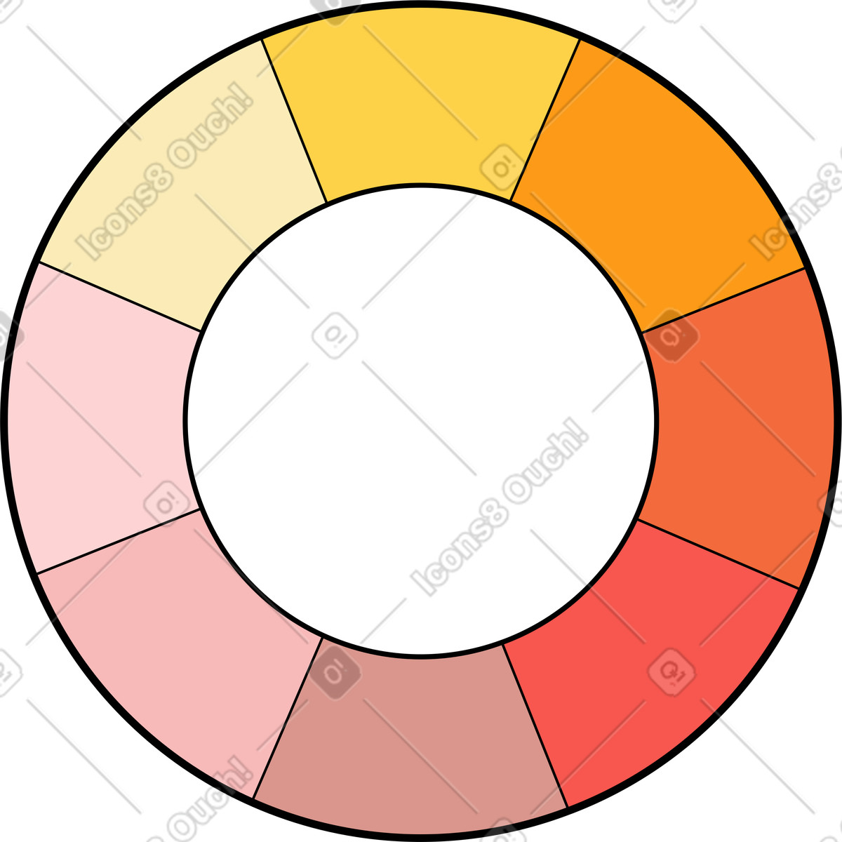 Ilustración Rueda de color en estilo Surr a descargar en PNG y SVG
