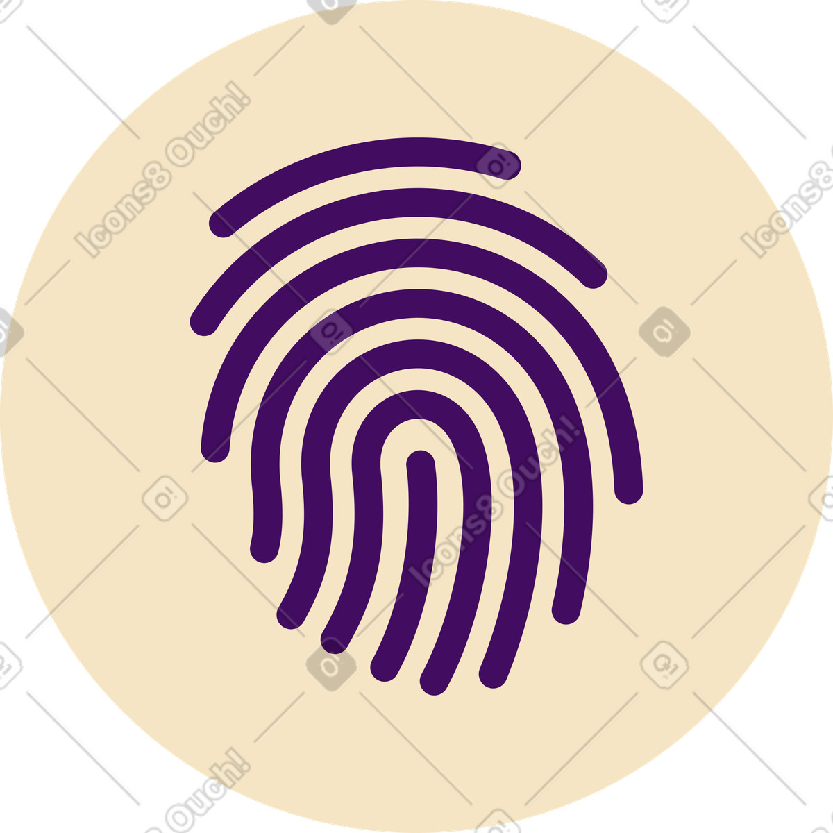 Simplistic 스타일의 지문 아이콘 일러스트레이션 PNG, SVG 다운로드