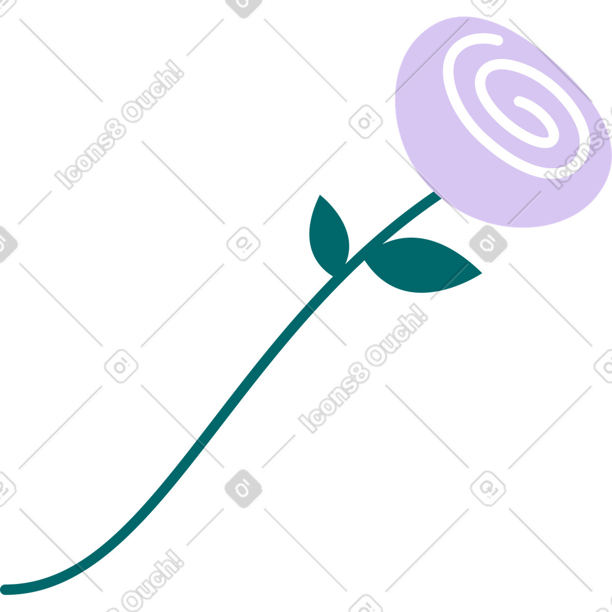 Sammy Line 스타일의 꽃 일러스트레이션 PNG, SVG 다운로드