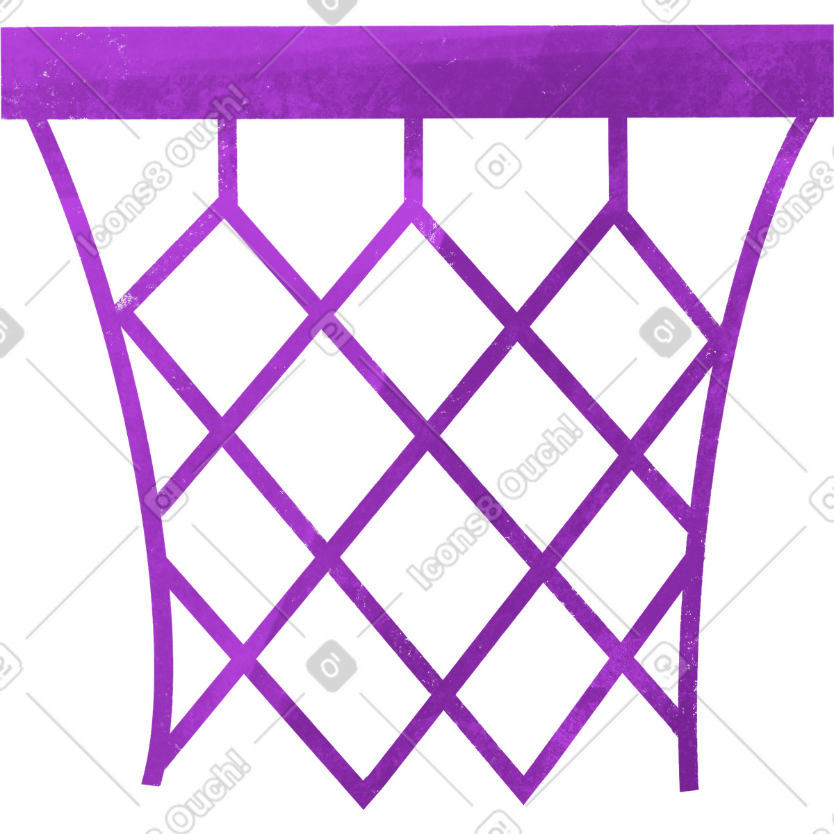 Purple basketball net-Illustration im Bonbon-Stil als Download in PNG, SVG
