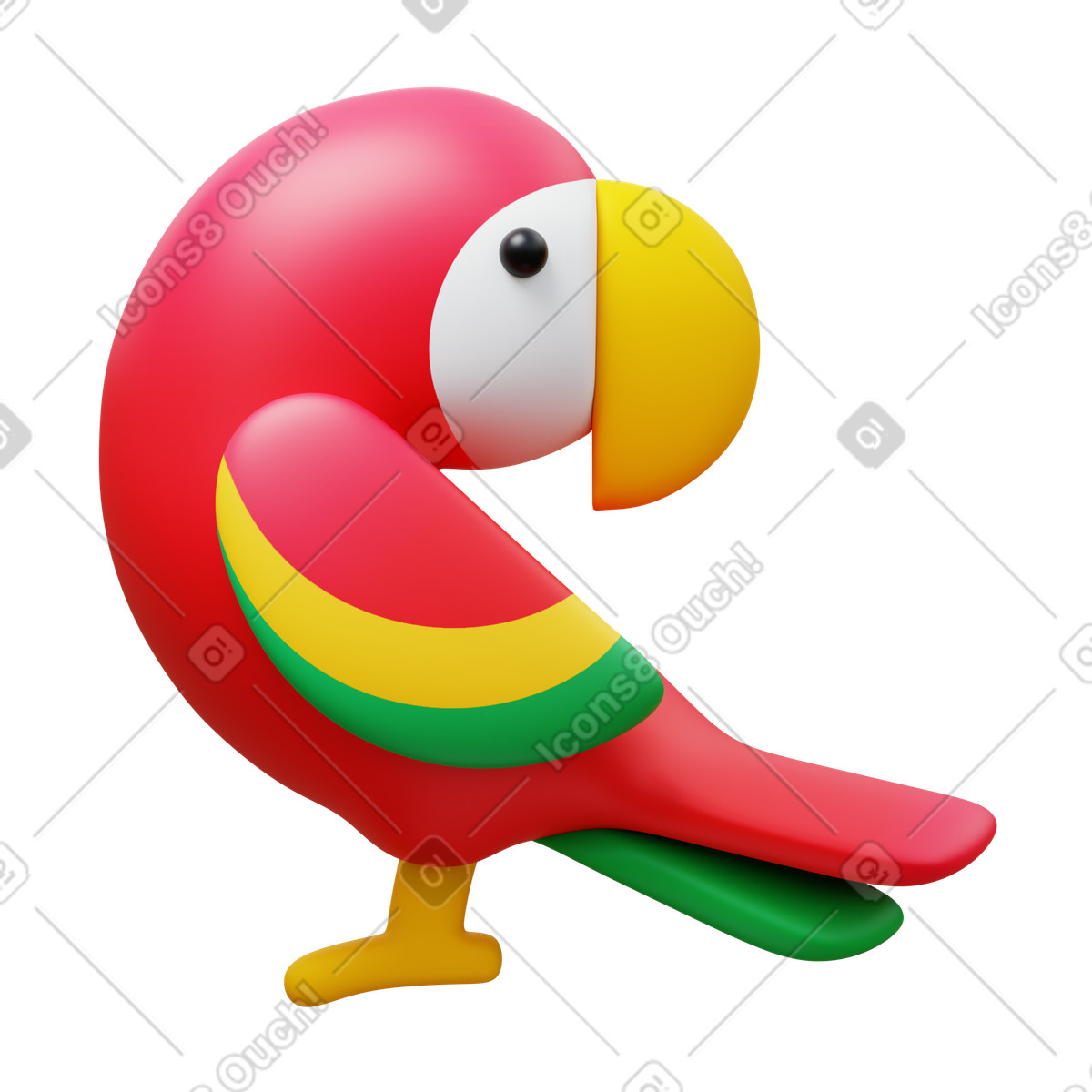 Illustration Parrot dans le style 3D Fluency à télécharger aux formats PNG, SVG