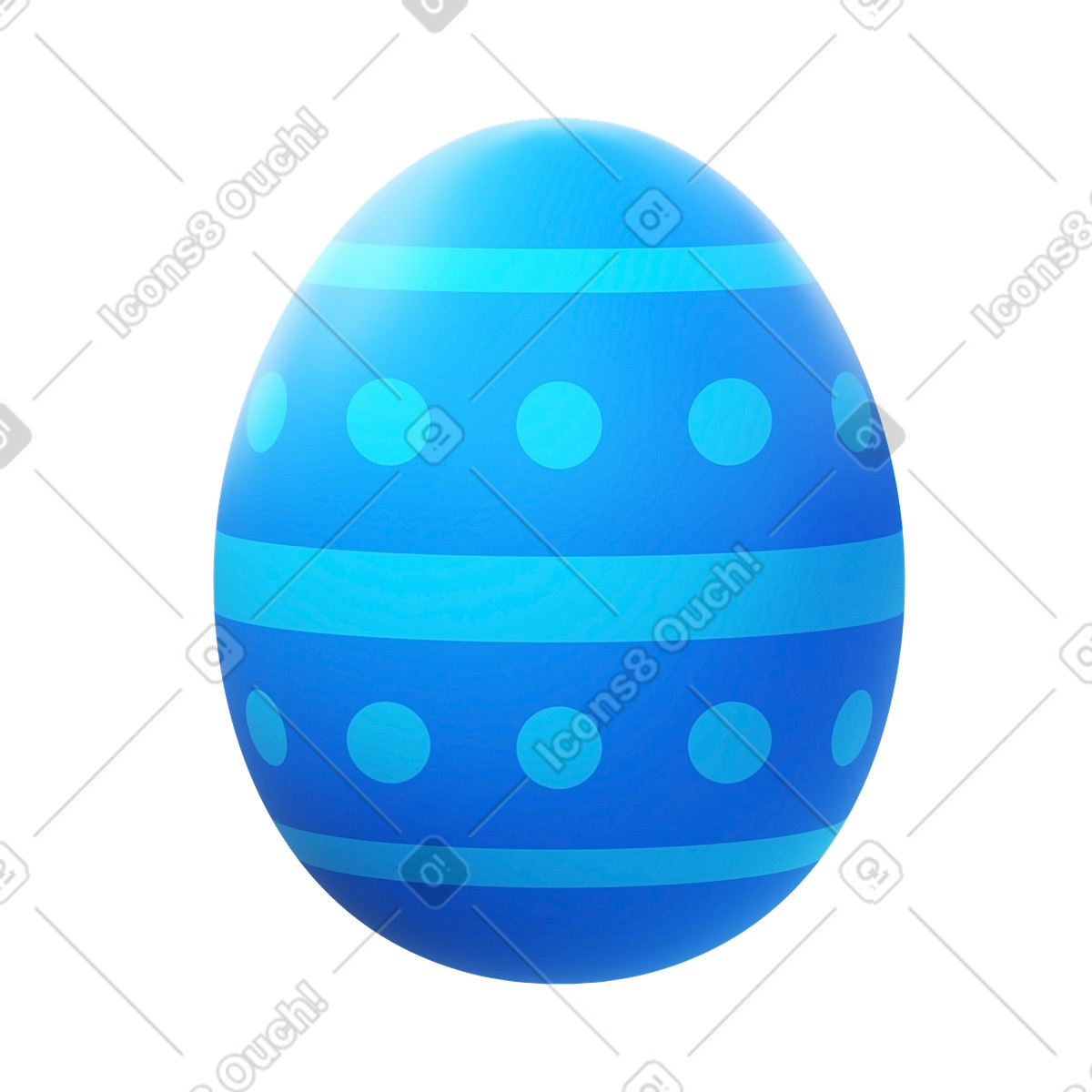 Easter egg illustration in 3D Fluency style download in PNG, SVG