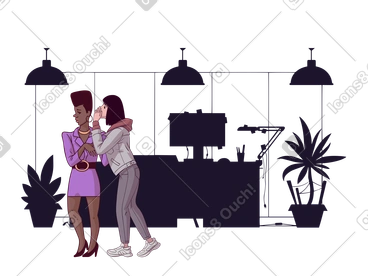 Female colleagues gossiping in the office PNG, SVG