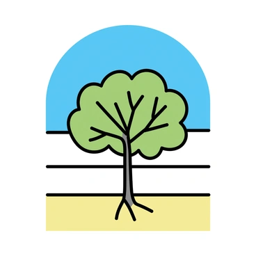 A flourishing tree with vibrant green leaves and a sturdy trunk stands alone in a vast desert landscape. The ground around the tree is covered with golden sand, stretching towards the horizon. The sky above is a clear blue, contrasting with the warm tones of the desert. The tree’s roots are visibly anchored deep into the ground, symbolizing strength and resilience. The scene captures the essence of survival against the odds, with the tree serving as a beacon of life and hope in a harsh environment.