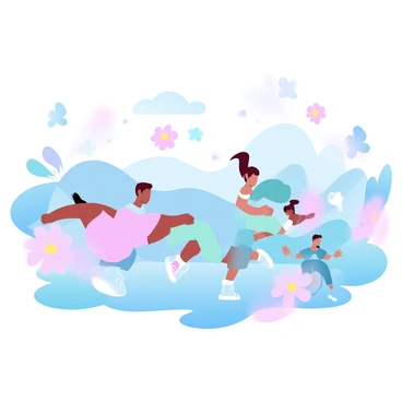 A group of imaginative creatures is playing in a colorful field filled with vibrant flowers. The creatures vary in size and shape, with some having fluffy fur in bright hues, while others have smooth, shiny surfaces that reflect the sunlight. The field is a patchwork of pastel colors, creating a joyful and lively atmosphere. In the background, there are gently rolling hills that add depth to the scene. Colorful butterflies flutter around the creatures, enhancing the playful environment. Each creature is engaged in different activities, such as jumping, running, and chasing after one another, embodying a sense of fun and togetherness.