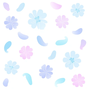 A piece of fabric is displayed, showcasing a repeating motif pattern of "carnations" in "soft pastel colors." The carnations are depicted in various shades, including light pink, lavender, and mint green. The background of the fabric is a lighter hue, allowing the floral designs to stand out distinctly. The pattern is arranged in a harmonious layout, with the flowers spaced evenly across the surface, creating a visually appealing textile design.