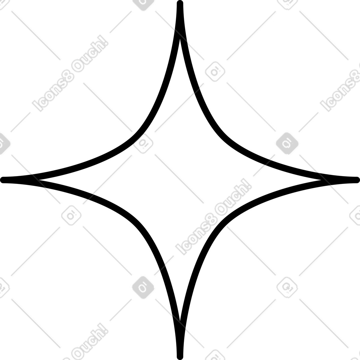 Black outline star illustration in Typography style download in PNG, SVG