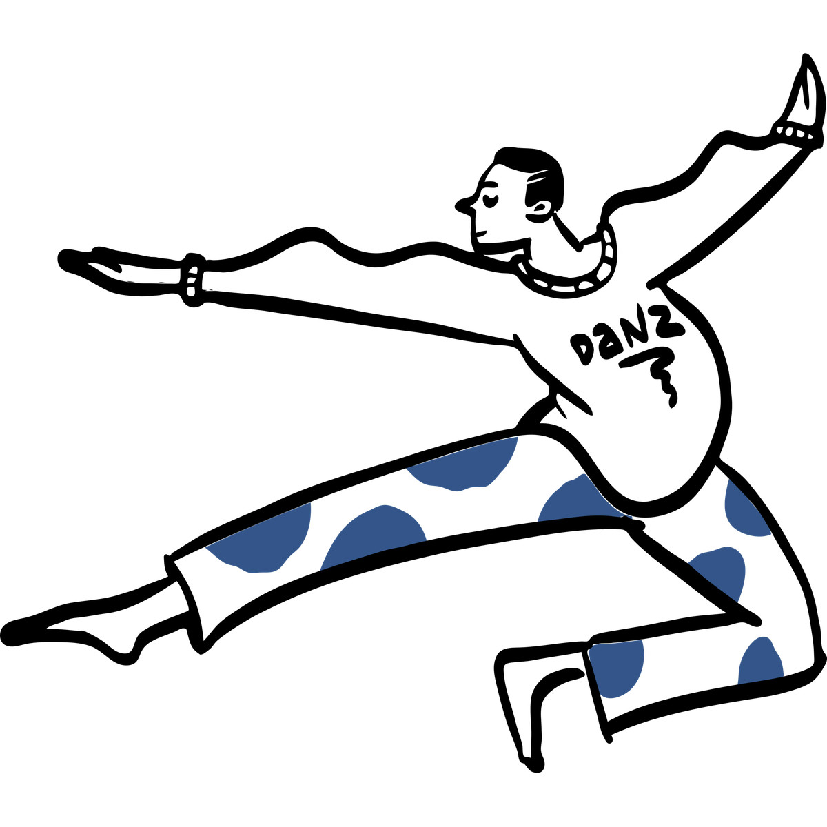 Uomo che balla un balletto illustrazione in stile Open Doodles scarica in PNG, SVG