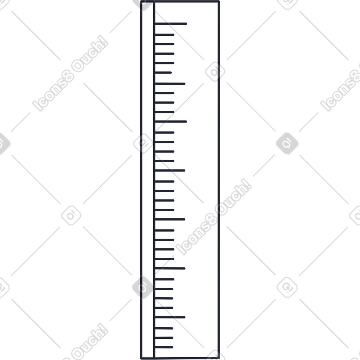 Minimal line art ruler illustration clipart for clean interface icons