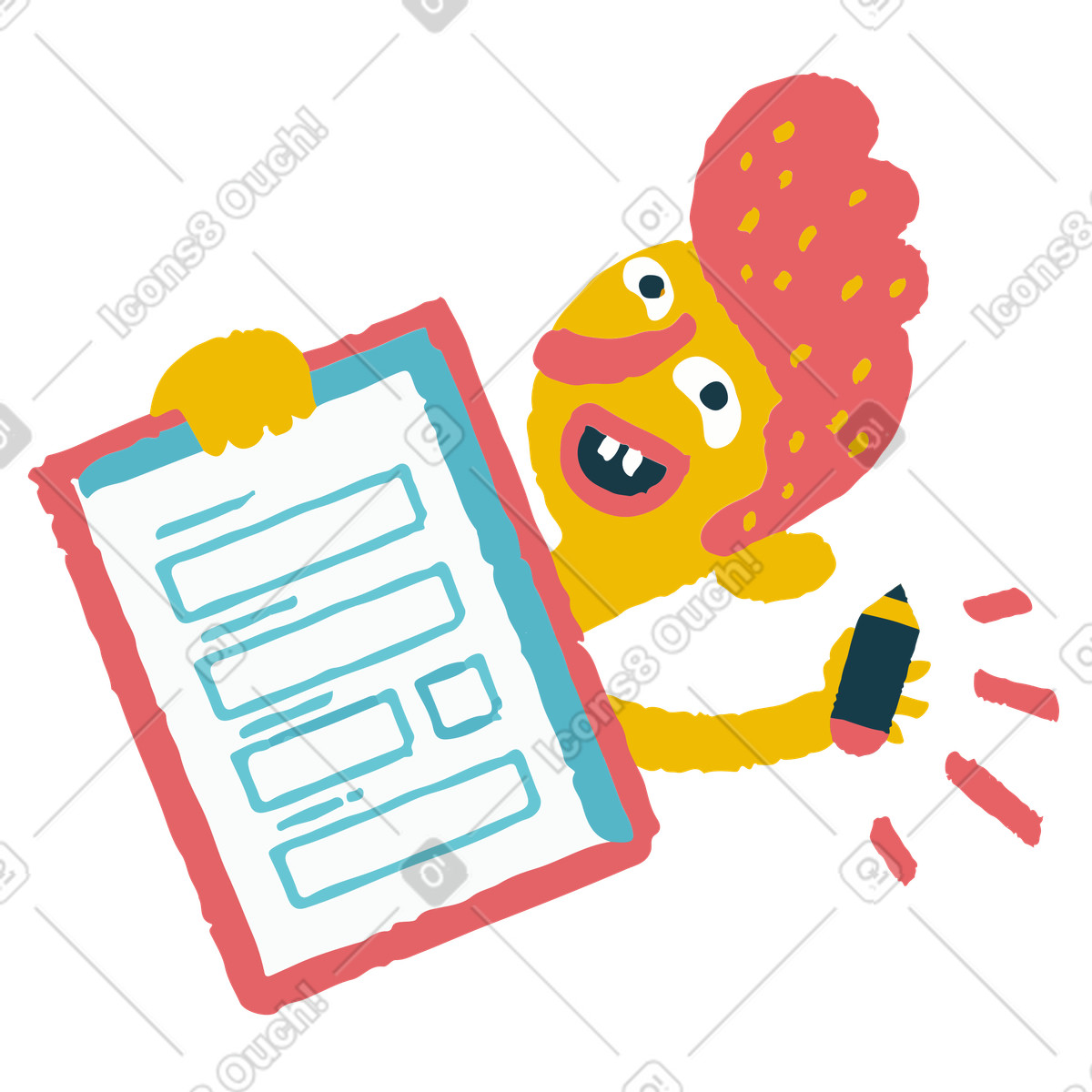 Füllen sie ein formular aus-Illustration im Flamenco-Stil als Download in PNG, SVG