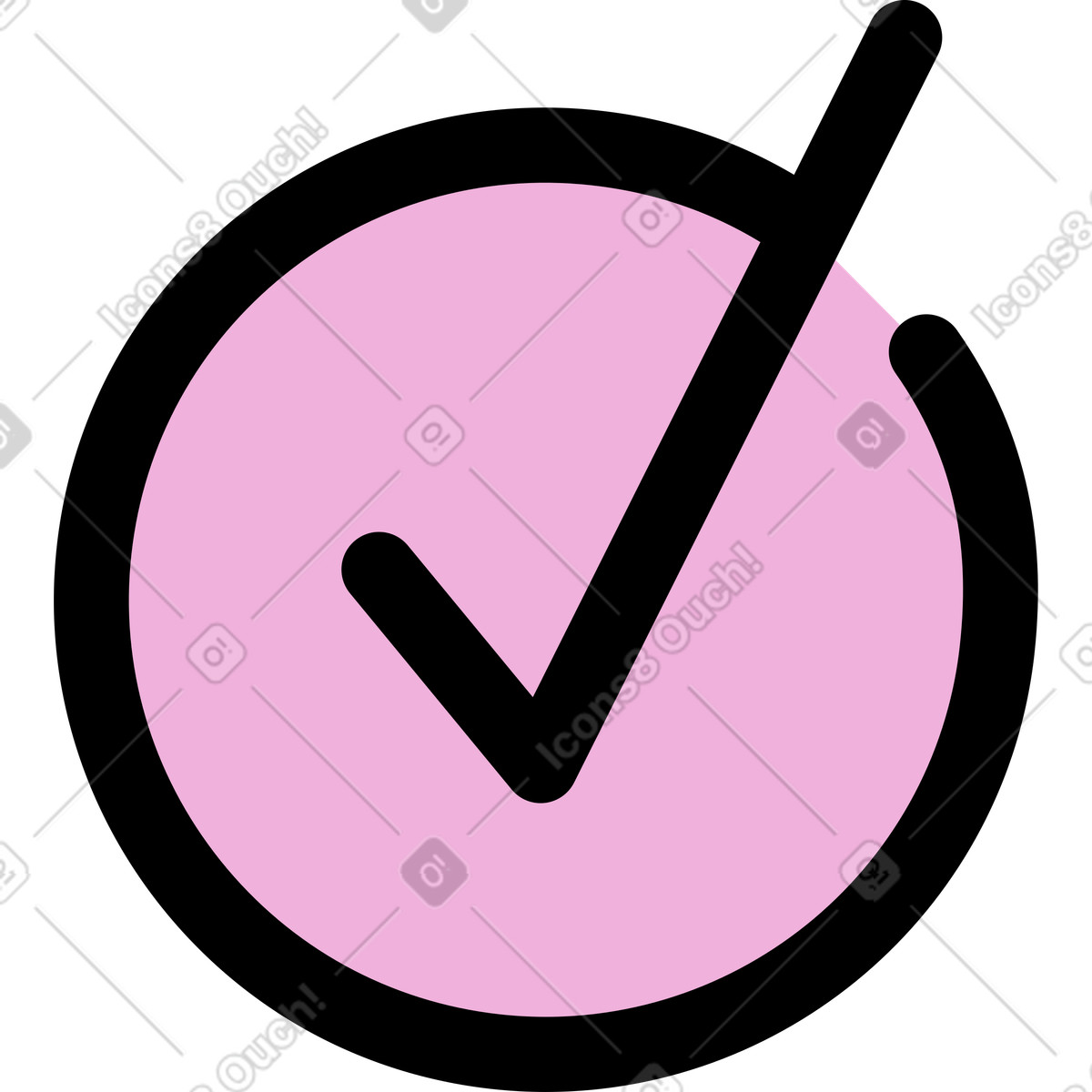 Ilustração de Ícone marca seleção rosa em no estilo Mochi para baixar em PNG, SVG