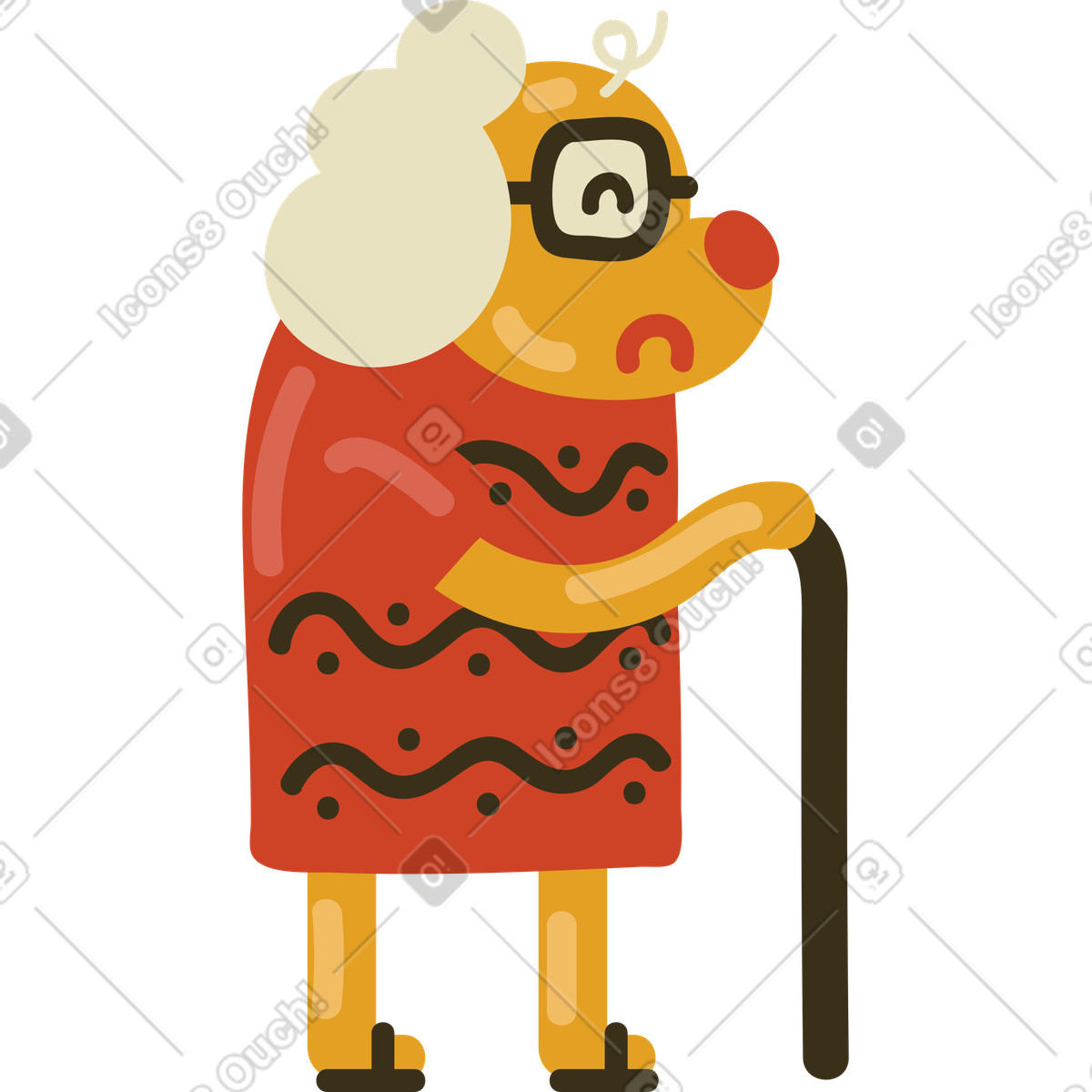 Ilustración Perro viejo en estilo Arabica a descargar en PNG y SVG