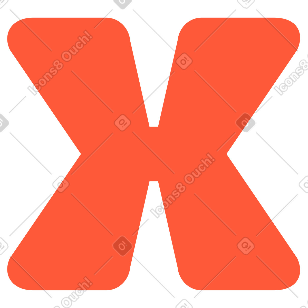 Lettera x illustrazione in stile Beam scarica in PNG, SVG