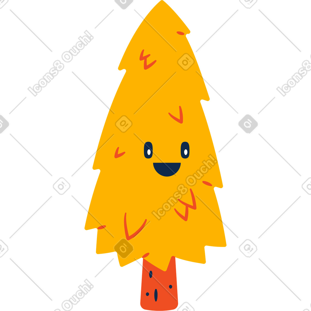 Ilustración Arbol feliz en estilo Flame a descargar en PNG y SVG