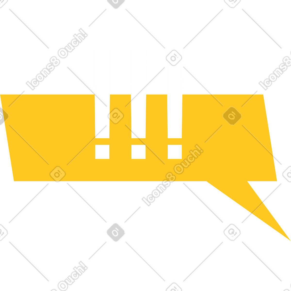 Ilustración Bocadillo de diálogo con signos exclamación en estilo Bright a descargar en PNG y SVG