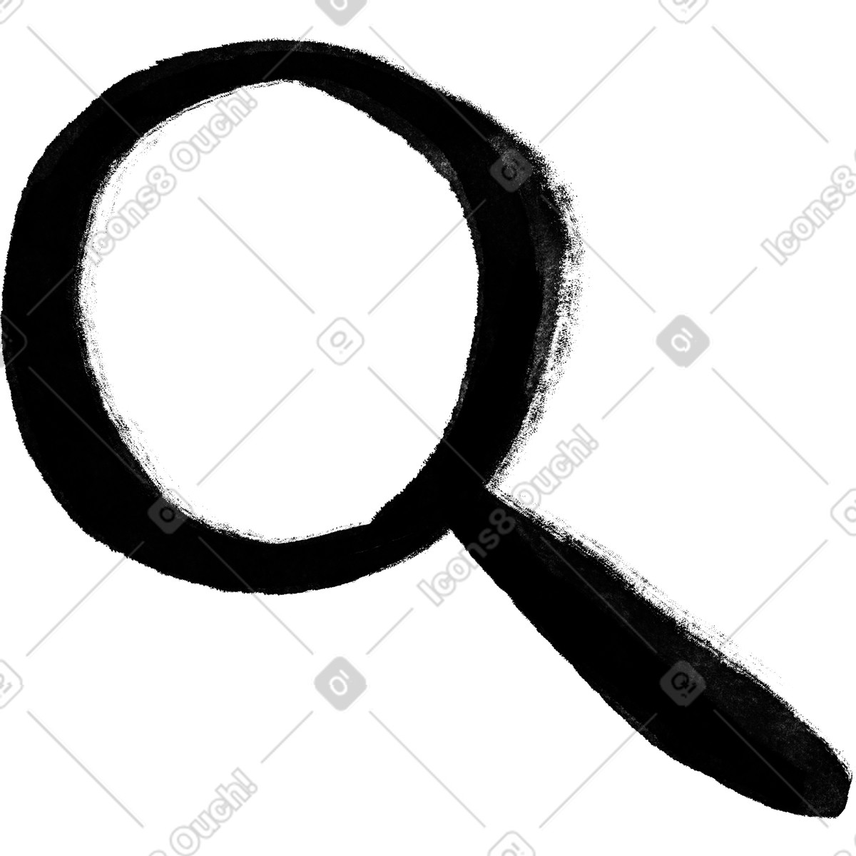 Ilustración Black magnifying glass en estilo Inky a descargar en PNG y SVG