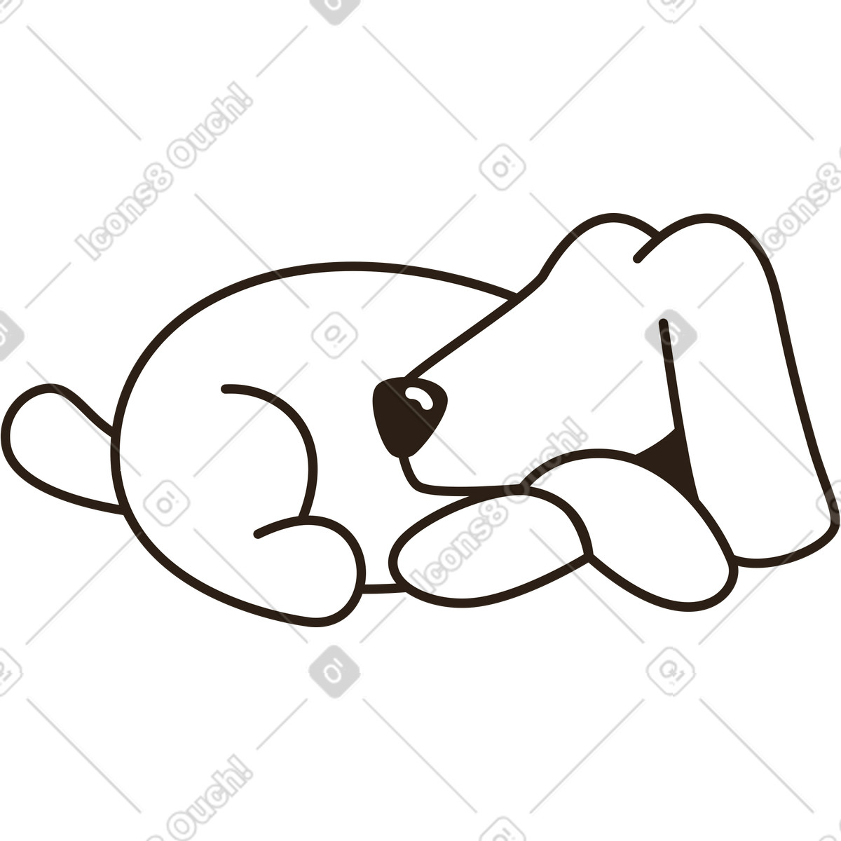 Ilustração de Cachorro dormindo em no estilo Plain para baixar em PNG, SVG