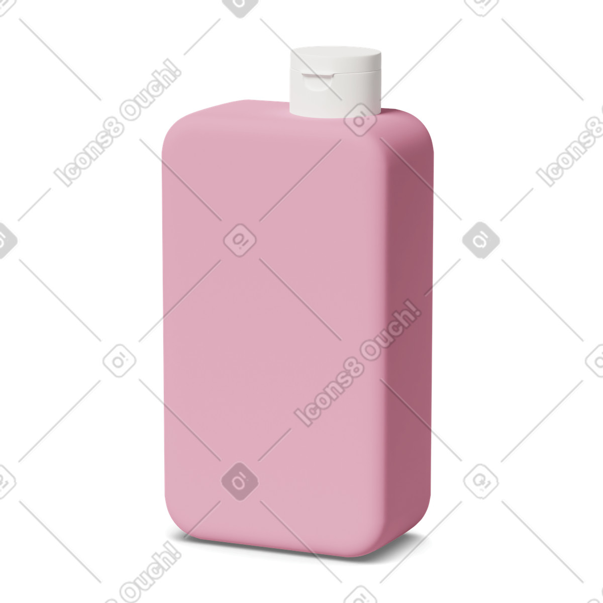 3D Casual life スタイルの Pink bottle of shampoo のイラストをPNG、SVG形式でダウンロード