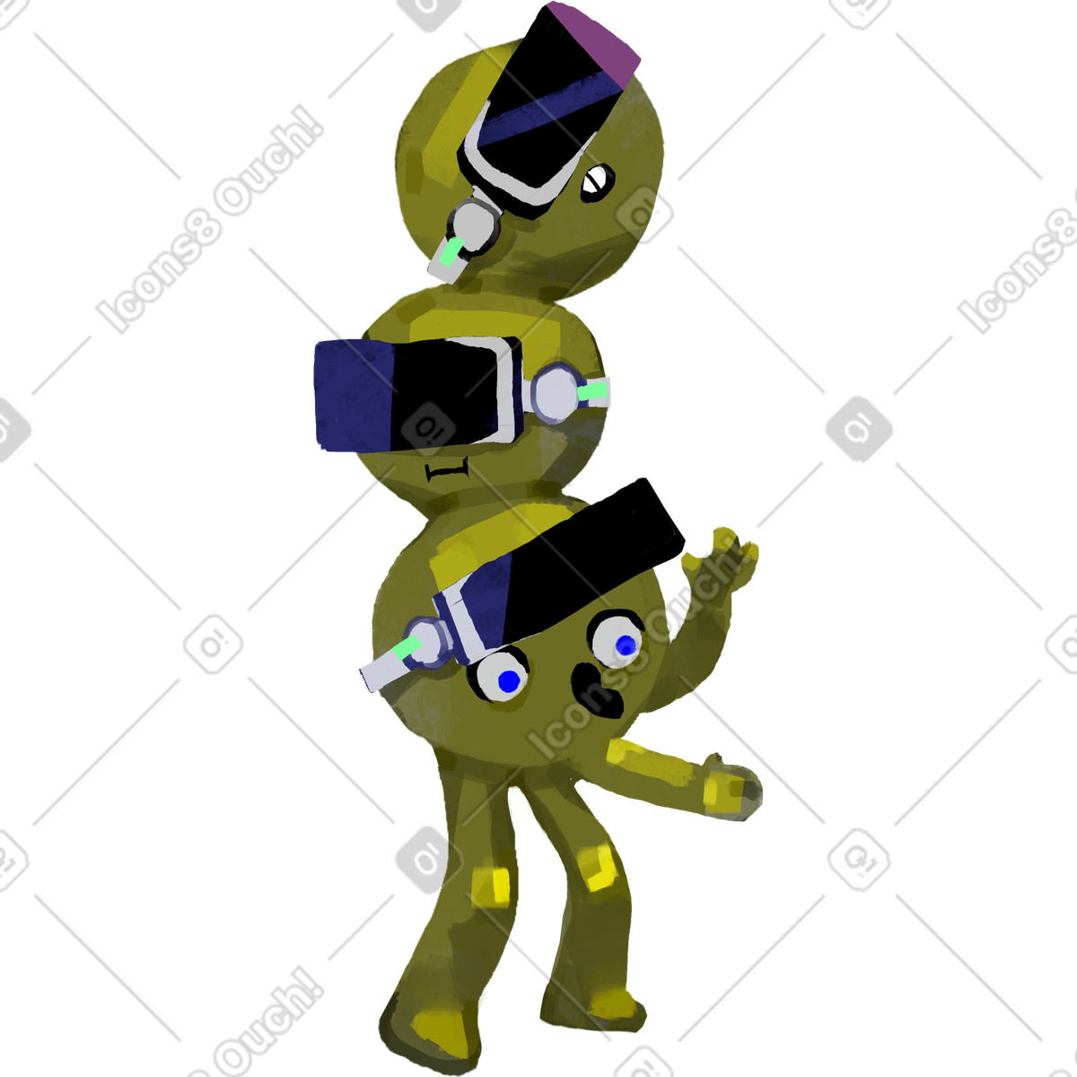 Ilustración Dude en estilo Atomic a descargar en PNG y SVG