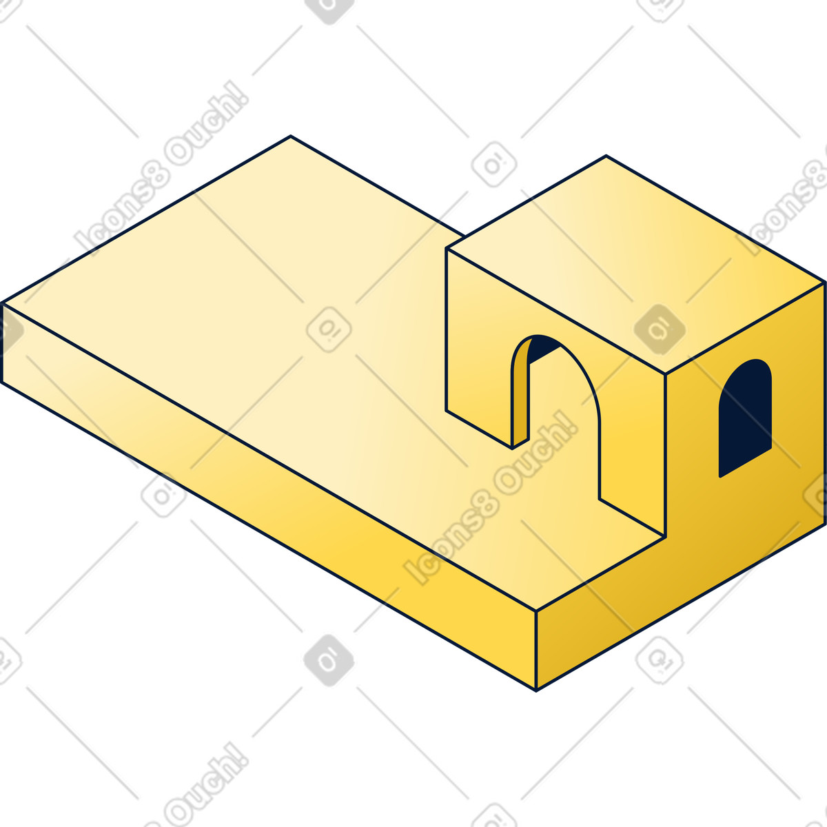 Platform with a building illustration in Neat style download in PNG, SVG