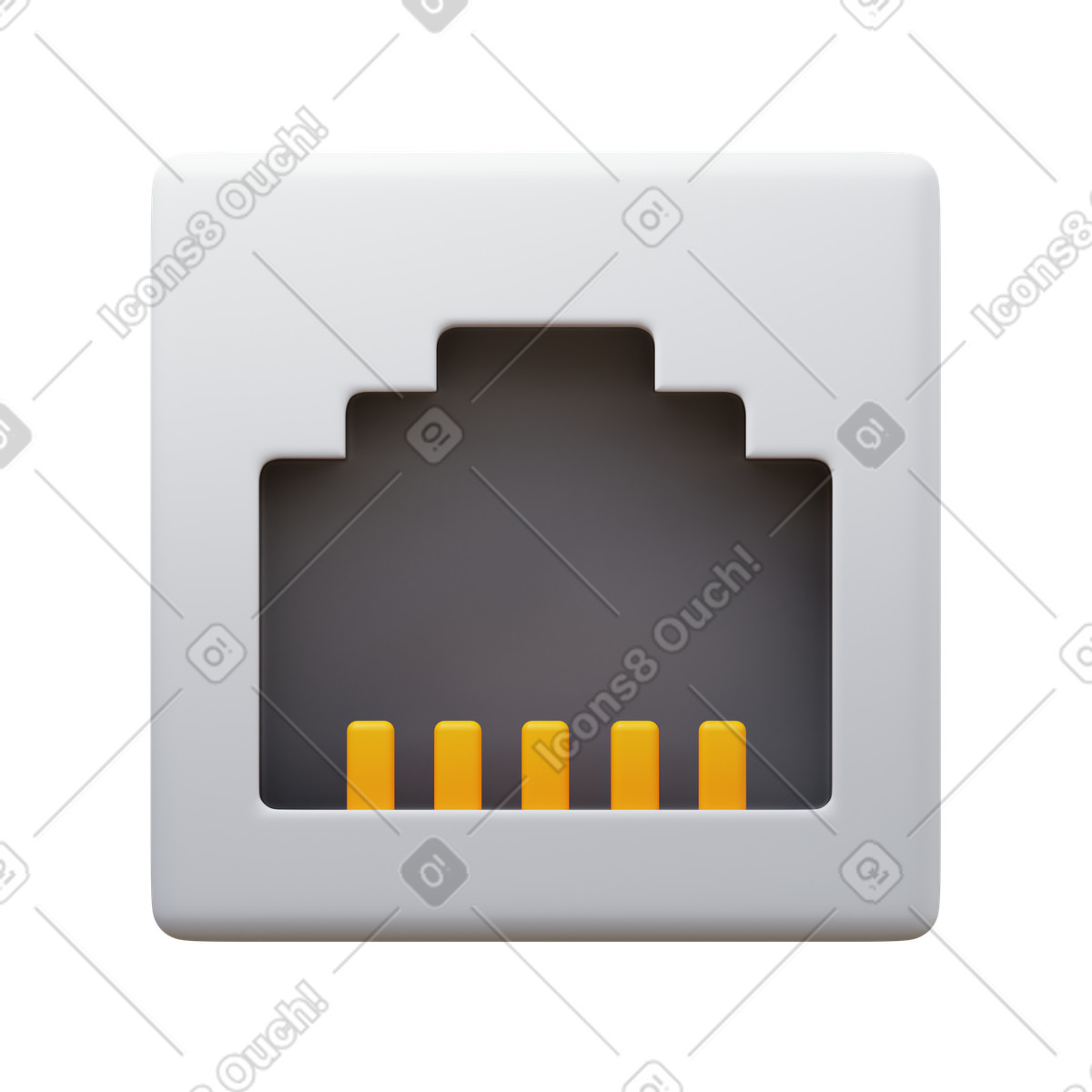 Kabelgebundenes netzwerk-Illustration im 3D Fluency-Stil als Download in PNG, SVG