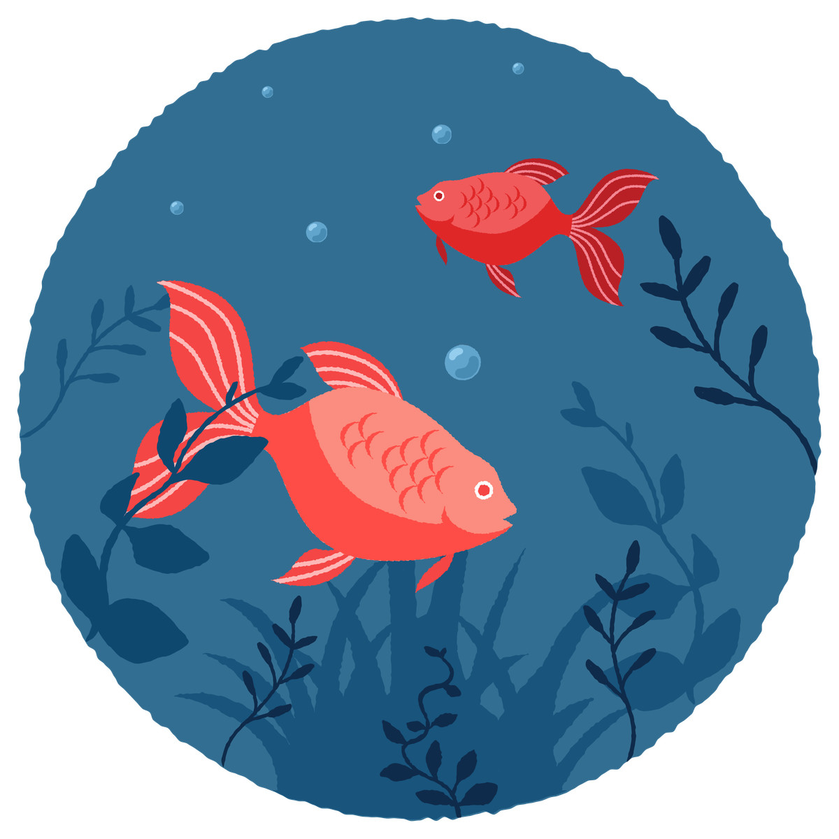 Ilustração de Underwater world with fish and plants em no estilo Cherry para baixar em PNG, SVG