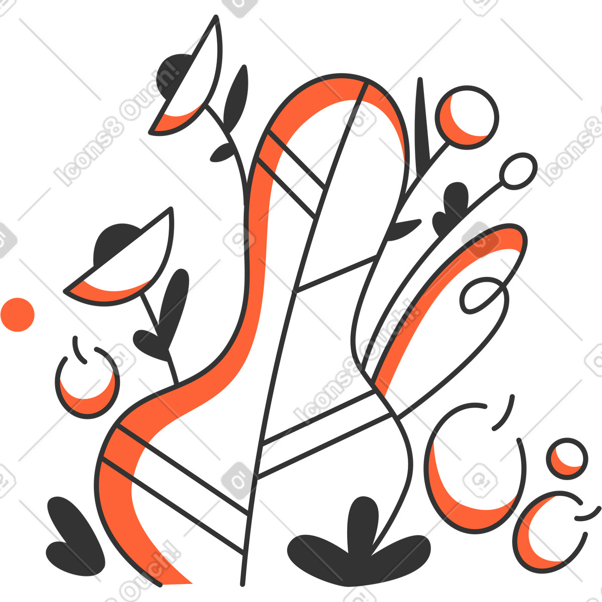Cespuglio illustrazione in stile Crayon scarica in PNG, SVG
