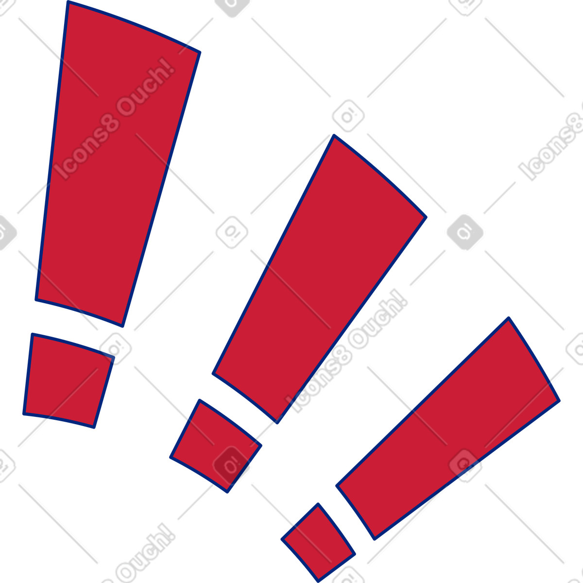 Ausrufezeichen-Illustration im Neo-Sakura-Stil als Download in PNG, SVG