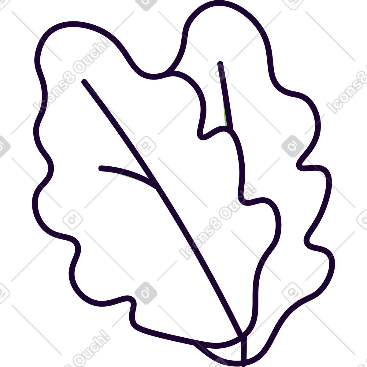 Due foglie di lattuga illustrazione in stile Martina scarica in PNG, SVG