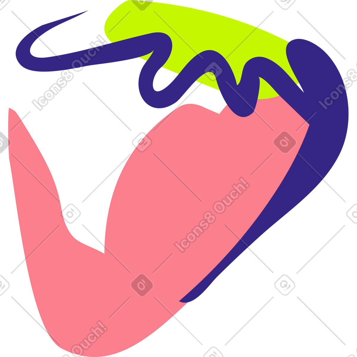 Ilustración Fresa en estilo Glam a descargar en PNG y SVG