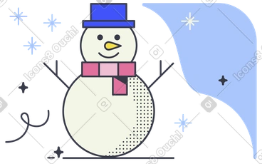 Snowman wearing top hat and scarf, Winter holiday character PNG, SVG