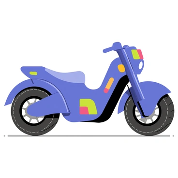 A high-tech mini bike with smooth, sleek lines and a futuristic design. The bike features a glossy metallic frame in a deep blue color, with bright LED lights integrated into the front and rear. The wheels are large and sport a unique tread pattern, emphasizing performance. A digital display is mounted on the handlebars, showcasing speed and battery life in vibrant colors. The seat is ergonomically designed, with padding that matches the bike's color scheme. The background consists of a simple, uncluttered surface to highlight the bike's advanced technology.