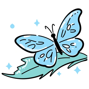 A butterfly with delicate wings made entirely of ice resting on a frosty leaf