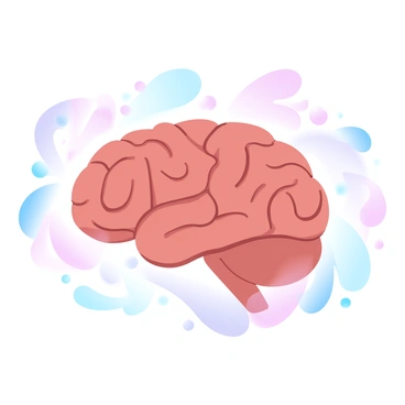 A detailed image of a brain with vibrant, gradient pastel colors. The brain is depicted in a three-dimensional style, showcasing its intricate folds and texture. Surrounding the brain are colorful, floating epigenetic tags, represented as small, luminous symbols and shapes that indicate the influence of memory and learning. Each tag is a different color, creating a dynamic and engaging visual effect. The background is a soft, blended pastel hue that complements the overall composition.
